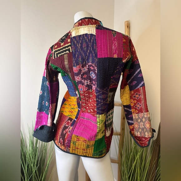 Mexicali Blues Quilted Patchwork Jacket Medium Aztec - Picture 2 of 5